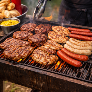 Grillparade Menü 1 mit 4 hausgemachten Salaten