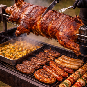 Spanferkel vom Spieß