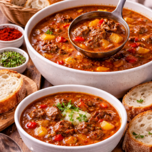 Hausgemachte Gulaschsuppe