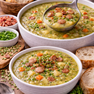 Erbsensuppe mit Fleischeinlage